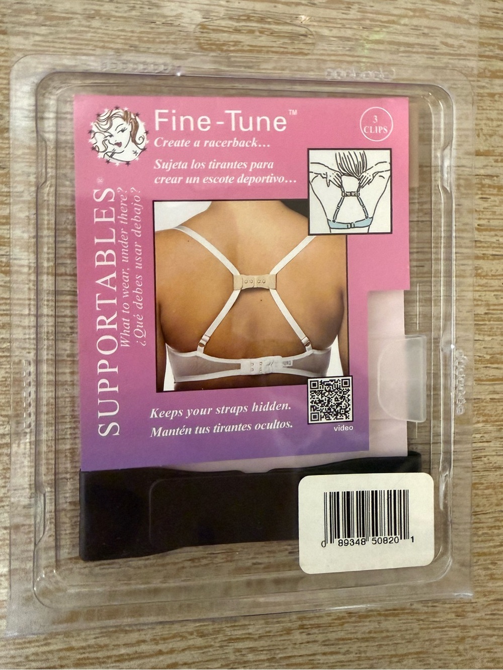 Women’s Adjustable Racerback Bra Clips- Black,Beige,Clear